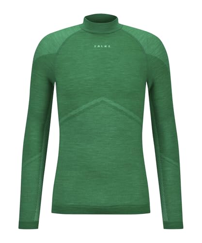 FALKE Herren Baselayer-Shirt Wool-Tech Round Neck M L/s Sh Wolle Funktionsmaterial schnelltrocknend 1 Stück, Grün Grass Green 7014 Trend, XL – Ansicht 6