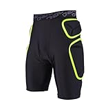 O’NEAL | Protektoren-Hose | Motocross Enduro Motorrad | Beständiger High-Density Eva Schaum, Integrierte Belüftungspads, elastischer Taillenbereich | Trail Short | Erwachsene | Schwarz Lime | Größe M