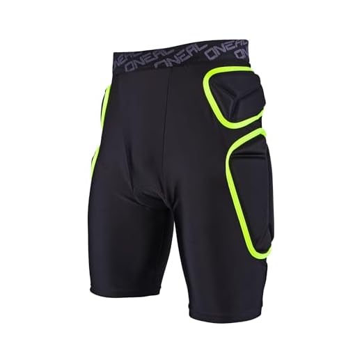 O'Neal | Protettore-Pantaloni | Motocross Enduro Moto | Schiuma Eva ad Alta densità Durevole, Cuscinetti di Ventilazione integrati, Elastico in Vita | Trail Short | Adulto | Nero Lime | Taglia XL