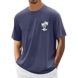 T-Shirts à Manches Courtes Homme Col Rond T-Shirt Été Manches Courtes Sportswear, Vente Flash du Jour Et Soldes - Sport Golf Running Tshirt Coton Pas Cher Haut Top(Marine,5XL)