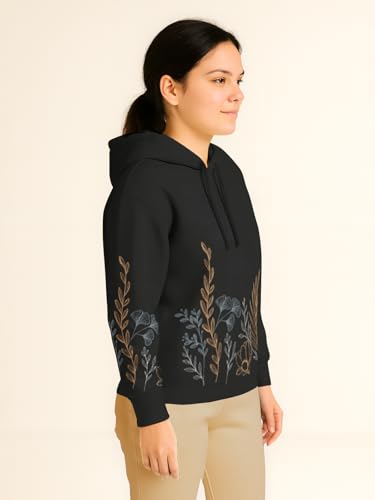 Image of HELLCAT Trendy Cotton Blend Hoodie for Women | Stylish Winter Hooded Sweatshirt for Women