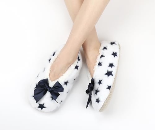 Image of Keyela Women Cozy Warm Slipper Socks, Non Slip Gripper Indoor House Socks | Soft warm cozy fabric, gripper anti-slip bottom for bedroom, lounge and all indoor daily use