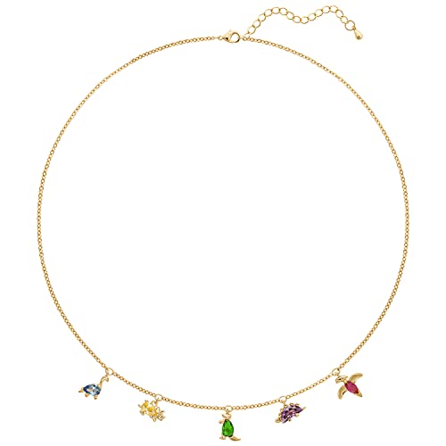 14K Gold Plated Cubic Zirconia Dinosaur Necklace for Women, Animal Gold Pendant Necklace Dainty Crystal Layered Necklace Chain Birthday Gift Jewelry