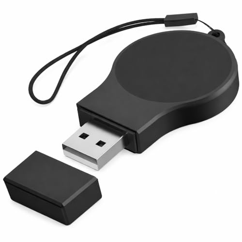 Image of Mizi Portable Samsung Galaxy Watch 7 /6 /5 /4 /3 Charger USB Travel Cordless Wireless Charger Keychain for Samsung Galaxy 4 Classic Watch 3 Active Active 2 Gear S3 - Black