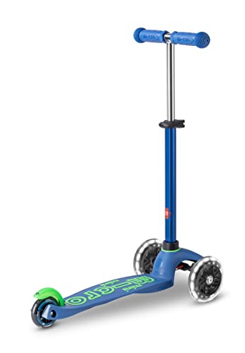 Image of Micro Kickboard | Mini LED Kids Scooter for Ages 2-5 | Children up to 110 lbs | 3 Wheel Lean-to-Steer Design | Adjustable T Bar | Smooth Ride, Motion Activated PU LED Wheels | Swiss Design