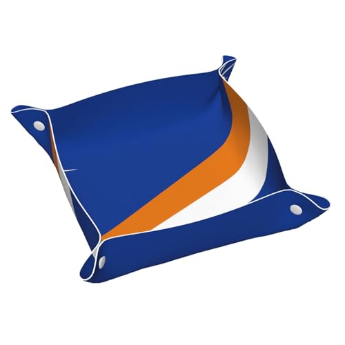Plateau de rangement en cuir avec motif drapeau des îles Marshall - Double face en PVC pour clés, bijoux, bureau et coiffeuse avec fermeture à pression
