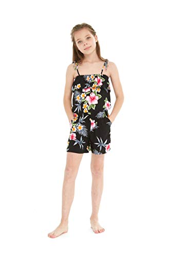 Image of Family Matching Hawaiian Clothes, Hibiscus Black | Black Hibiscus Print • Soft Rayon Fabric • Family Matching Outfits • Vacation Ready • Luau Party Wear