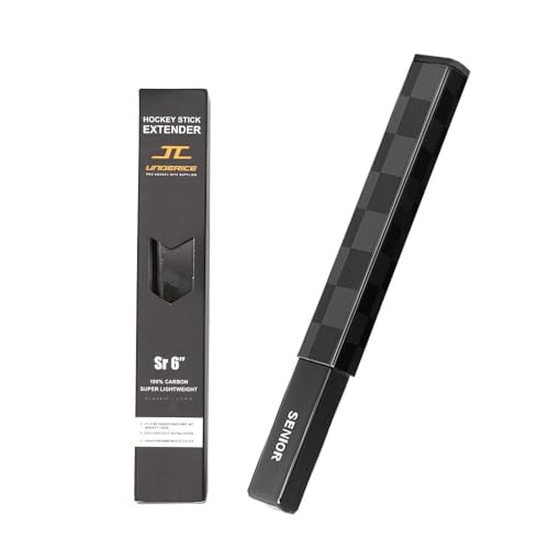 UICE Hockey Stick Extension Plug for Composite Sticks with 100% Carbon Universal Senior 6 Stick Extender with Glue Easy Install Hockey Pucks Accessory