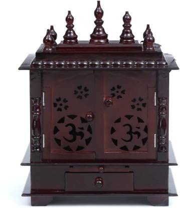 Templo de madera maciza para puja en casa Aakrati de sesenta centímetros