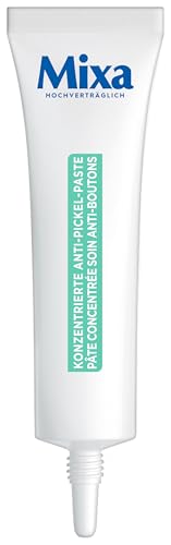 Mixa Konzentrierte Anti-Pickel-Paste, Mildert Unreinheiten in 8H, Kein Austrocknen, Stärkt die Hautschutzbarriere, 15 ml