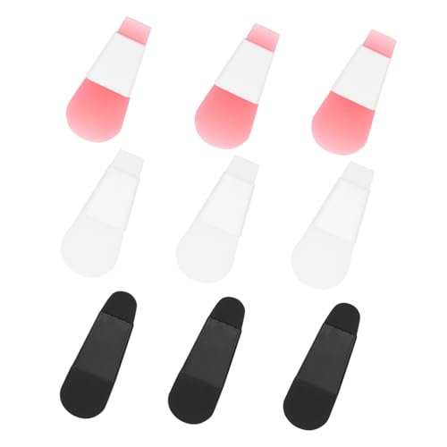 GALPADA 9pcs Short Handle Facial Mask Applicator Brush Face Mask Brush Set for Even Application Comfortable Silicone Tools