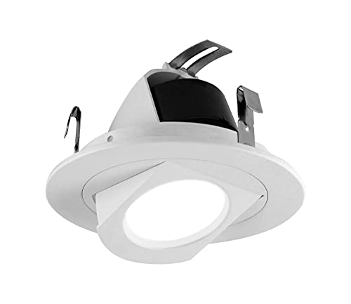 NICOR Lighting DLR4-R-10-120-2K-WH 4 in. White LED Recessed Retrofit Adjustable Retractable Downlight, 2700K