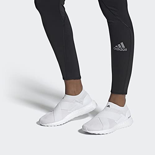 adidas Women's Ultraboost DNA Running Shoe, White/White/Acid Orange (Slip-on), 9.54