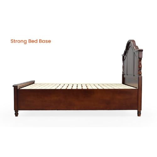 Image of Royaloak Atlanta American King Size Bed with Storage | Solid Wood Beds | Hydraulic Storages | Wooden Slats | Solid Legs
