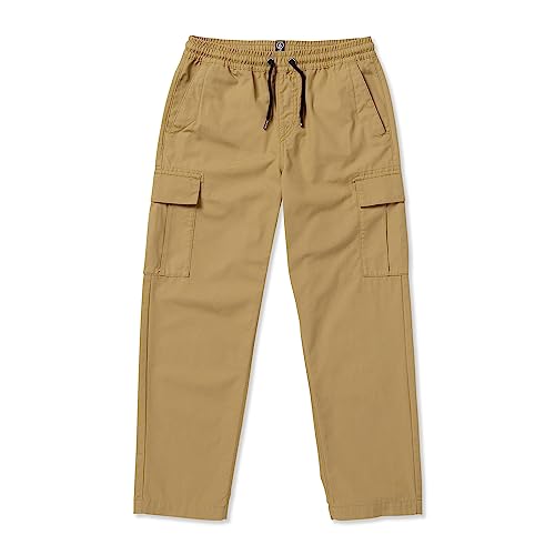 Volcom Big Boys March Cargo Elastic Waist Pants Dark Khaki