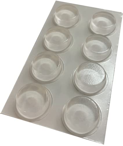 Clear Self Adhesive Polyurethane Bumper Stops Feet Bumpons 20mm x 6.2mm Cylindrical (Pack of 8)