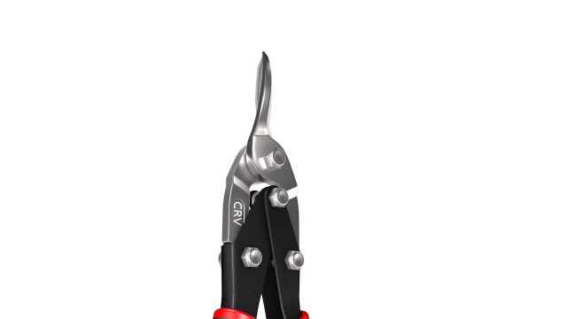 AIRAJ 8" Aviation Tin Snips 2-Piece Set - Heavy Duty Tin Cutters CR-MO, Double Lever, Scale Markings & Safety Lock, Fits Aluminium, UPVC, Wire Mesh, Leather, Copper, Plastic & Mild Steel