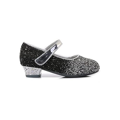Girls High Heels Sequin Gradient Princess Low Heel Mary Jane Festive Party Dance Shoes Cutout Sandals2