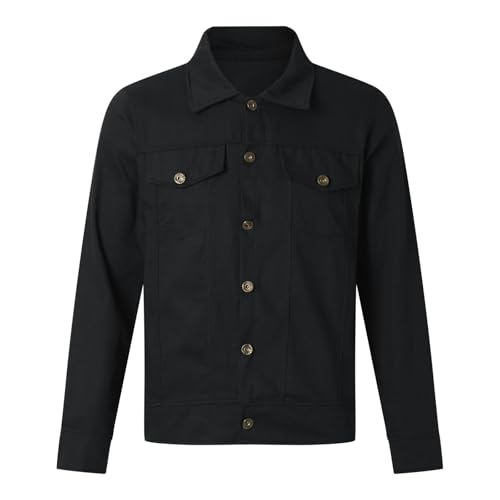 Jean Denim Jacket for Men Trucker Casual Jackets Slim Fit Jacket Coat Vintage Button Up Jacket with Pockets2