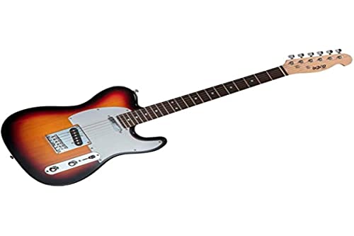 Monoprice Guitare électrique classique 6 cordes Indio rétro avec housse de transport, Sunburst (610263) | 64 cm | - Les Beatles, Paul McCartney, John Lennon, RIngo Starr, George Harrison Monoprice Guitare électrique classique 6 cordes Indio rétro avec housse de transport, Sunburst (610263) | 64 cm |
