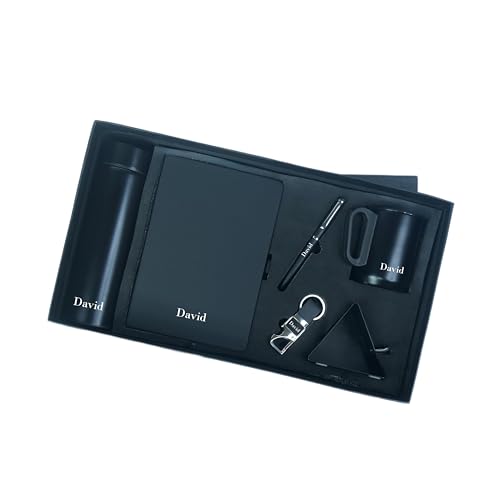 Image of Personalised 6 in 1 Corporate Gift Set which Includes Diary,Keychain,Coffee Mug, Pen, Water Bottle & Mobile Stand Gift Set for, Employee of The Month, Corporate Gift for Clients