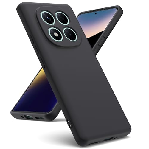 Oududianzi - Funda Compatible con Xiaomi Redmi Note 14 Pro 5G / Poco X7 5G [Carcasa de Silicona Líquida][Interior de Microfibra] Carcasa Antigolpes Protección Gel Ultra Suave Funda - Negro