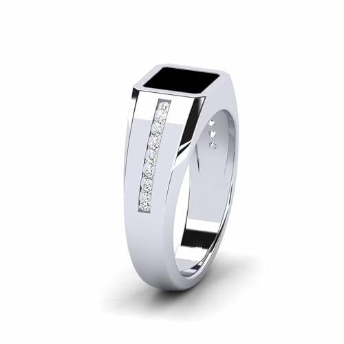 Black Onyx Rings for Men 925 Sterling Silver 10K 14K 18K Gold Signet Ring with Black Onyx Band Ring for Men Size6-143