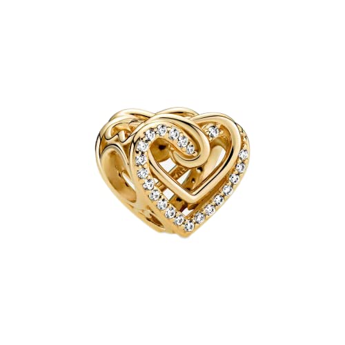 LaMenars Charms Gold Dangle 925 Sterling Silver Vergoldet Anhänger mit Zirkonia passt Europa Charm Armband Halskette, Geschenke für Frauen