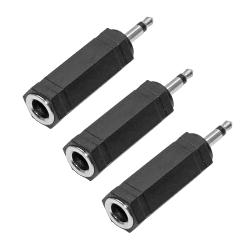 Adaptador de audio 3.5mm a 6.35mm, pack x3, negro miniatura 1