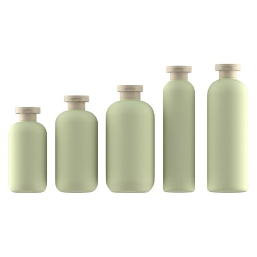 Botella Desmaquilladora De Viaje, Botellas De Viaje Portátiles para Artículos De Aseo, 5 Piezas Dispensador De Champú, 200ml/260ml/300ml/400ml/500ml Envase para Líquidos De Viaje Reutilizable