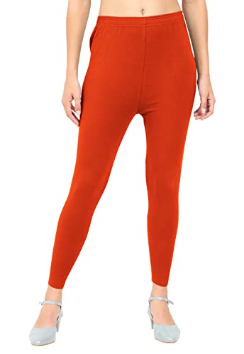 Image of POPOLO Women's Super Soft Ankle Length Cotton Lycra Solid Stretchable Legging