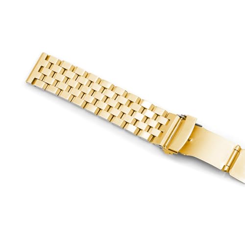 Image of Kai Tian Stainless Steel Watch Band 20 21 22 24 26 18mm for Men Women Solid Watch Bracelet Strap with Deployment Double Lock Black Silver Blue Grey Rose gold