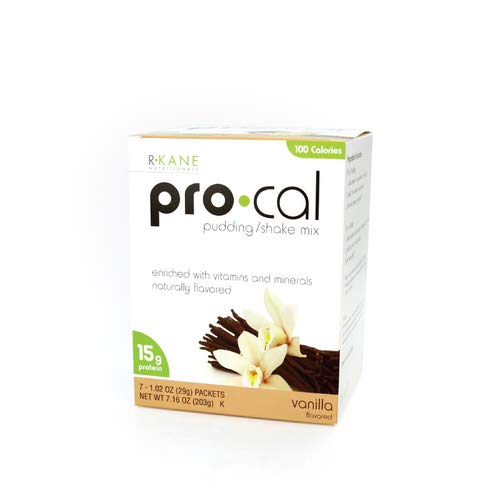 R-Kane Pro-Cal Shake High Protein Vanilla Shake and Pudding Mix, Weight Loss and Natural Energy Booster, Protein Powder Meal Replacement Shake- Vanilla Flavor, 7 Packets Per Box