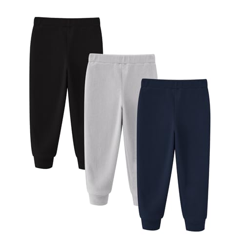 Toddler Boys Microfleece Pants 3-Pack, Sweatpants, 2-6 Years