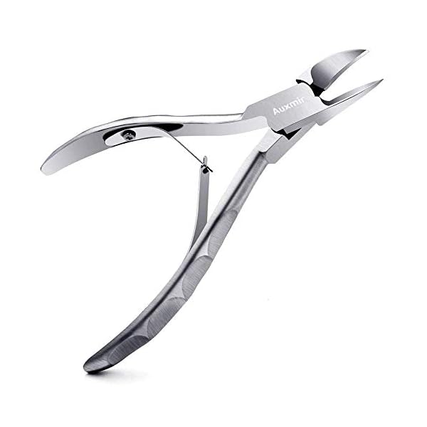 Auxmir Nagelzange Nagelschere Kopfschneider für Starke Fußnägel und Fingernägel mit Schutzkappe, Premium Nagelknipser aus Edelstahl mit Scharfem und Glattem Schnitt, Rostfrei, Silber