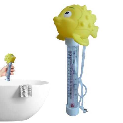 Termómetro flotante para agua, piscina, spa y estanque | Pantalla flotante amplia, termómetro de piscina de tema de cartón | Para exterior interior spa niños niños