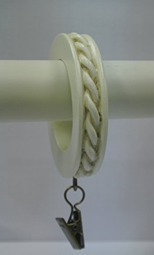 Urbanest Set of 14 Rope Designer Curtain Rings in Ivory