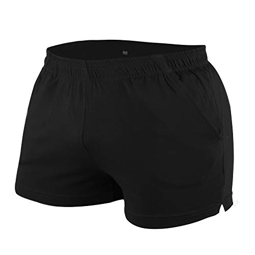 Muscle Alive Herren Sport Draußen Laufen Kurze Hose Trainieren Fitness Baumwolle und Elasthan Running Shorts – Bild 3