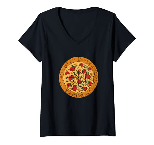Mujer Foodie Gifts Pizza Pepperoni Italian Food Pizza Camiseta Cuello V