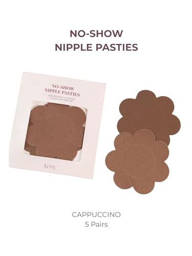 Image of Krvvy No-Show Nipple Pasties | 5 Pcs Nipple Covers | Disposable Nipple Breast Covers for Women (5 Pairs)