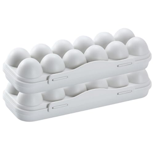 Evita roturas con la bandeja para huevos de nevera apilable con tapa protectora 4