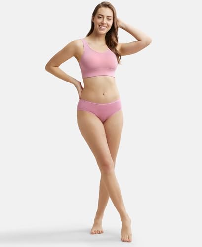 Image of Jockey JW12 Women Wirefree Padded Tencel Lyocell Elastane Stretch Full Coverage Lounge Bra with Stay Fresh Properties and Removable Pads