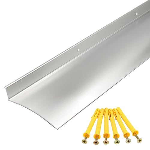 BSFRNF Door Rain Drip Guard, Door and Window Rain Guards House, 2.8 Inches Rain Deflector, Rain Drip Edge Diverter - 40 inches Long, Aluminum Silver 1pc