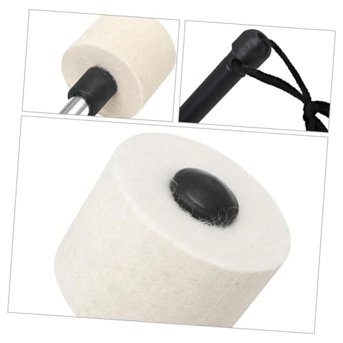 Baqueta para batería con maza de fieltro negra versátil para percusión de banda de marcha y concierto miniatura 7