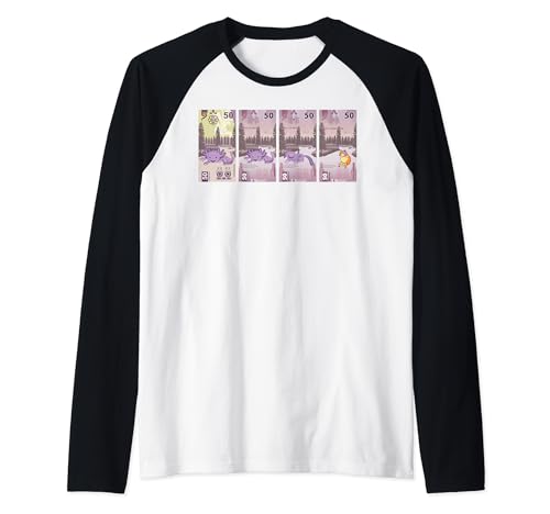 Axolotl Mexican Bill Of 50 Mexican Pesos, Ajolotes Mexicanos Raglan Baseball Tee
