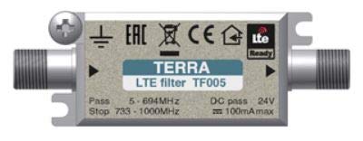 Filtre 5G de 50 dB pour intérieur 5-694 MHz
