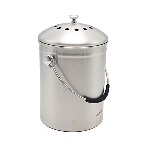 Abakoo-Stainless-Steel-Compost-Bin-for-Kitchen-Countertop-Compost-Bucket-Kitchen-Pail-Compost-with-Lid-13-Gallon-Includes-4-Filters