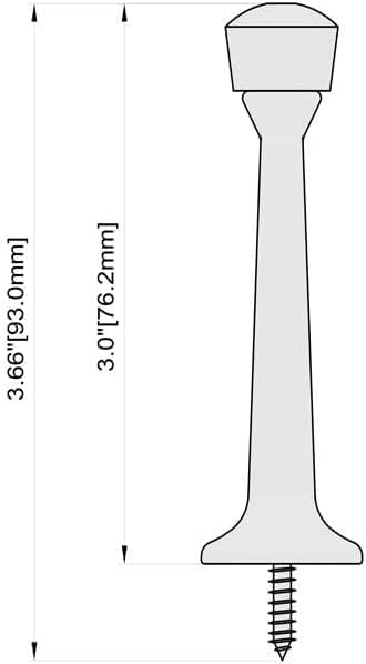 Miniatura 7 de HOME MASTER HARDWARE Topes de puerta rígidos sólidos de 3 pulgadas, color negro mate, paquete de 2 con puntas de plástico, topes de puerta