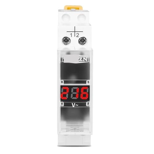 Voltmètre monophasé AC 40-500V avec écran LED lisible pour rail DIN