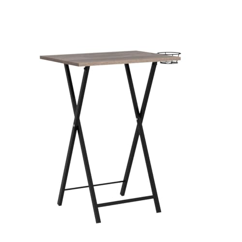 Image of VECELO TV Tray for Eating Set of 2, Portable Dinner /Snack Table with Cup Holder for Couch, Living Room and Small Space, 14.17 inch D x 18.8 inch W x 29.5 inch H, Coffee